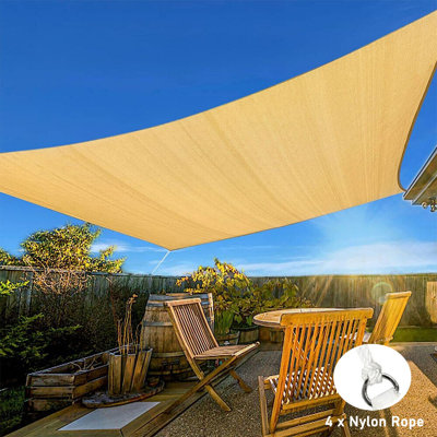 HOMEYA 12x12FT Square Shade Sail, High-Density Polyethylene